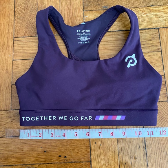 PELOTON Racerback Sports Bra Size XS Purple Athletic Yoga Running Cycling - Picture 3 of 5